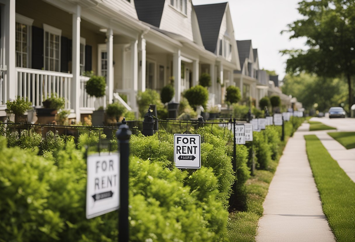 Securing stable rental income a row of houses with signs
